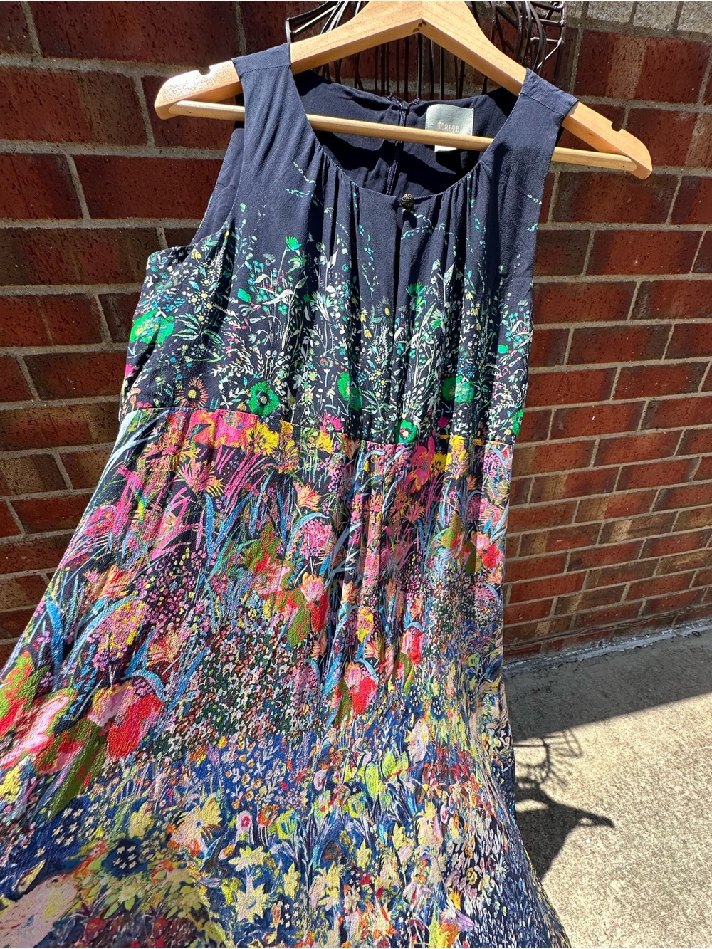 Maeve Anthropologie Dress 100% Silk Floral MIDI Multicolor Feminine Weddings - Picture 6 of 13